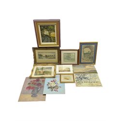 Collection of watercolours and oils, by artists including F Osborne, BR Townsend, Geoff Wood, Attrib. Joseph Newington Carter, etc 