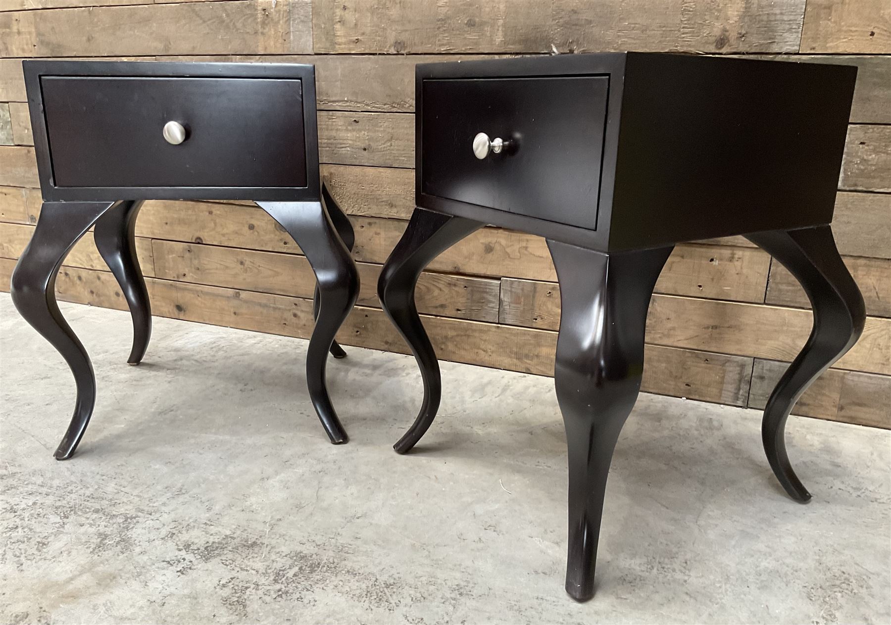 Pair of rosewood finish bedside chests