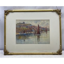 Frank Rousse (British fl.1897-1917): Whitby Harbour, watercolour signed and dated '97, 25cm x 35cm