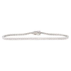 18ct white gold round brilliant cut diamond bracelet, stamped 750, total diamond weight 3.07 carat