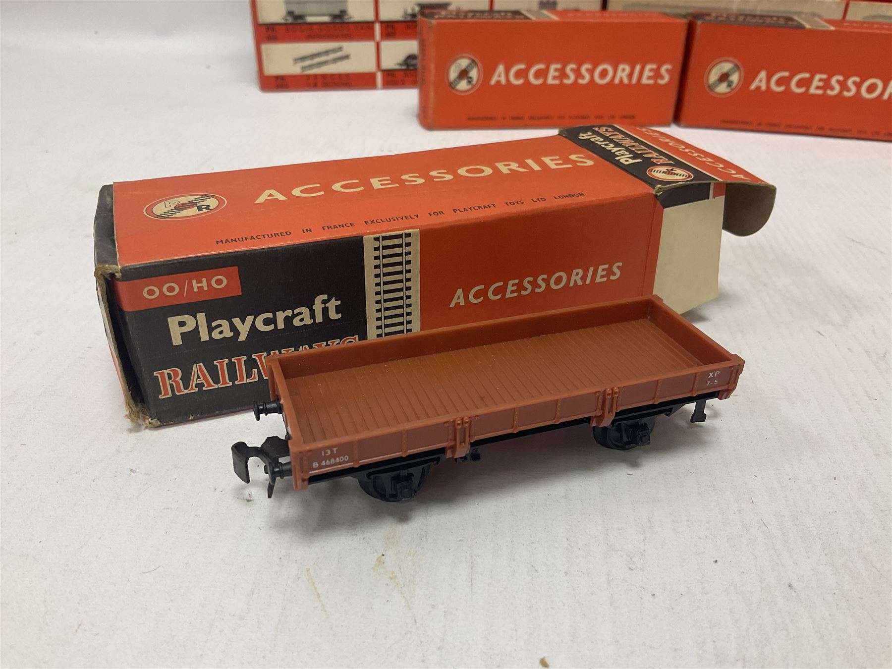 Playcraft Railways HO/OO gauge - boxed rolling stock and accessories comprising coaches, wagons and a small amount of track; all boxed (13)