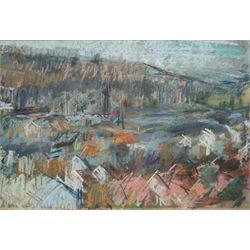 David Greenwood (Northern British Contemporary): 'Bingley From Bingley Moore', pastel signed and titled '91, inscribed verso 28cm x 41cm