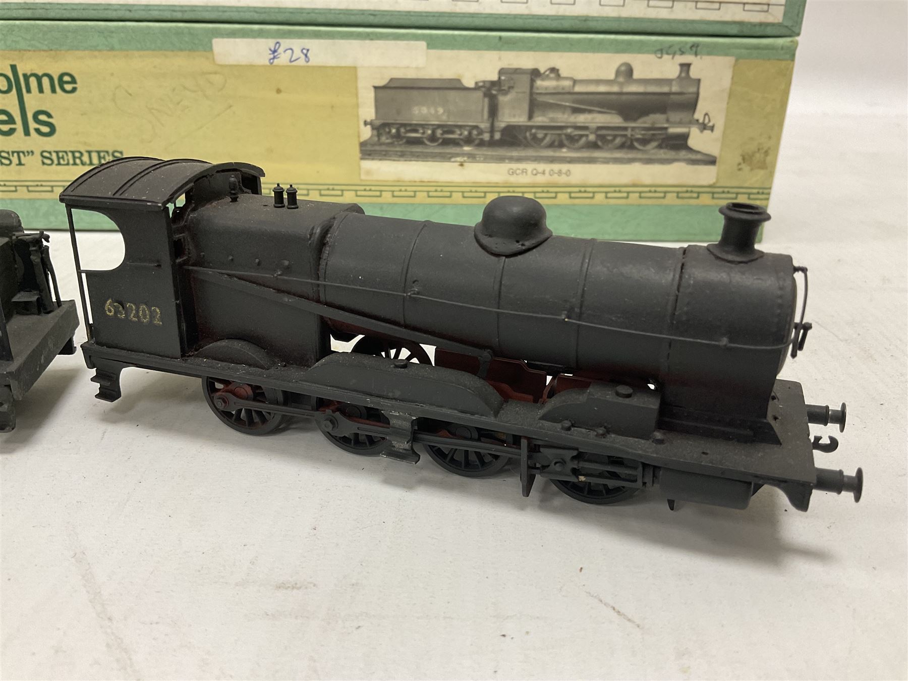 ‘00’ gauge - two kit built steam locomotives comprising GCR Class Q4 0-8-0 no.63202 finished in BR black with BR tender; Class N4 0-6-2T no.69244 finished in BR black; both with Millholme Models boxes (2) 