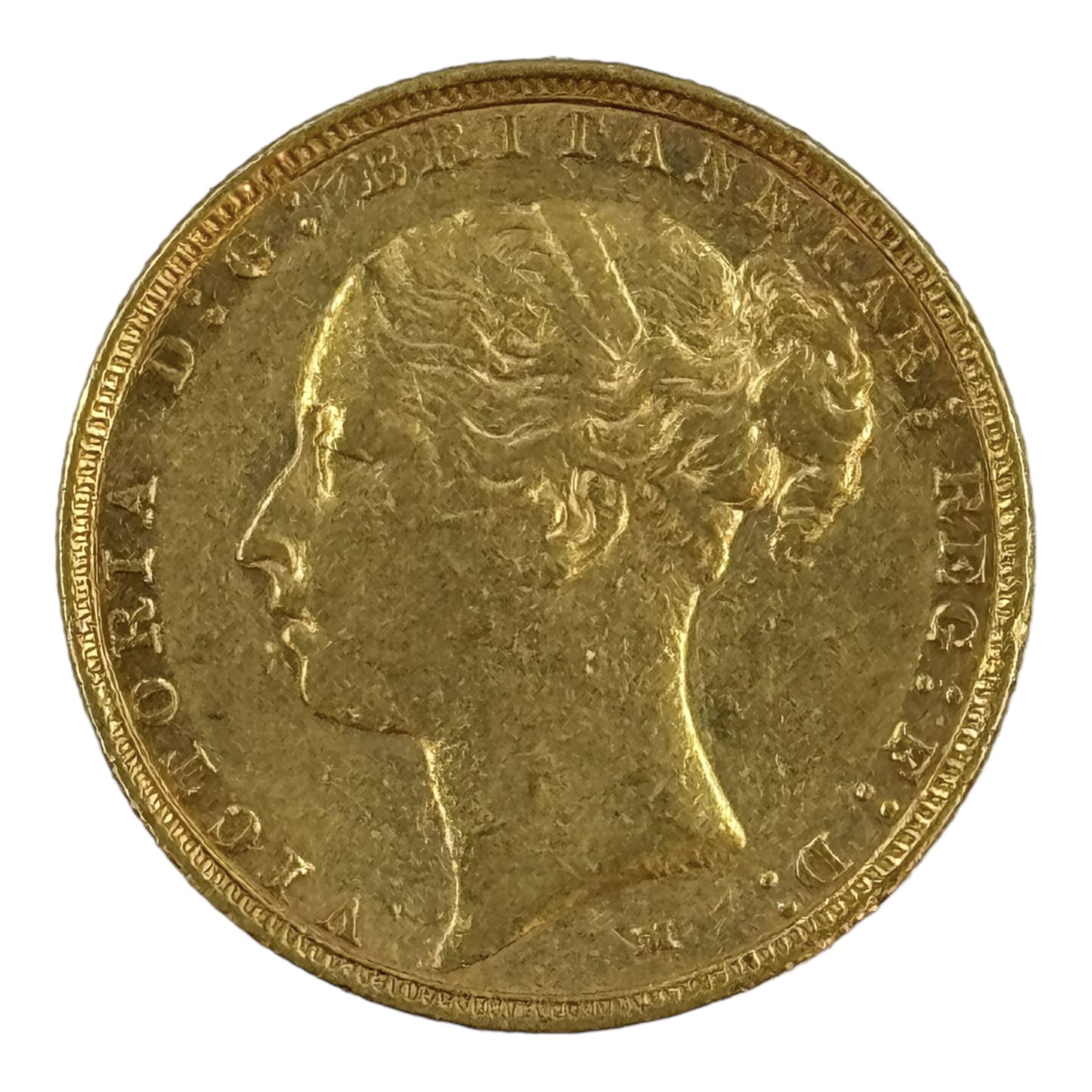 Queen Victoria 1886 gold full sovereign coin, Melbourne mint