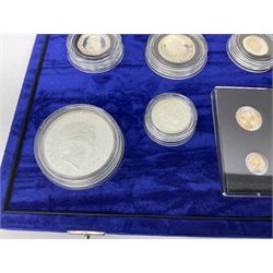 The Royal Mint United Kingdom Millennium 2000 silver coin collection, cased with certificate