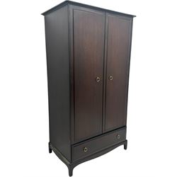 Stag Minstrel - mahogany double wardrobe fitted with single drawer 