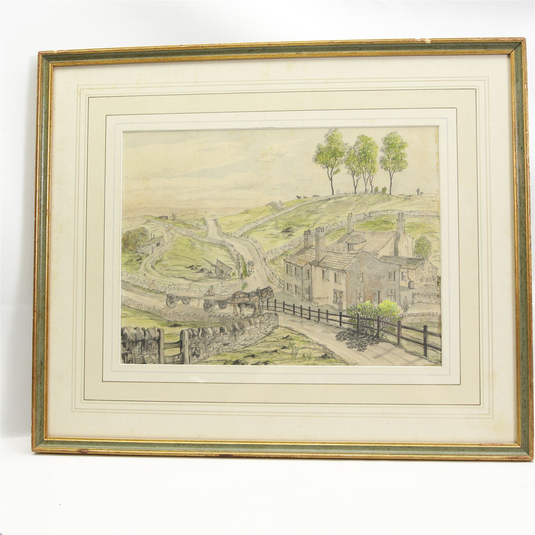 Geoffrey Jenkinson (British 1925-2005): Winding Roads Through a Moors Village, watercolour and pencil signed 28cm x 38cm 