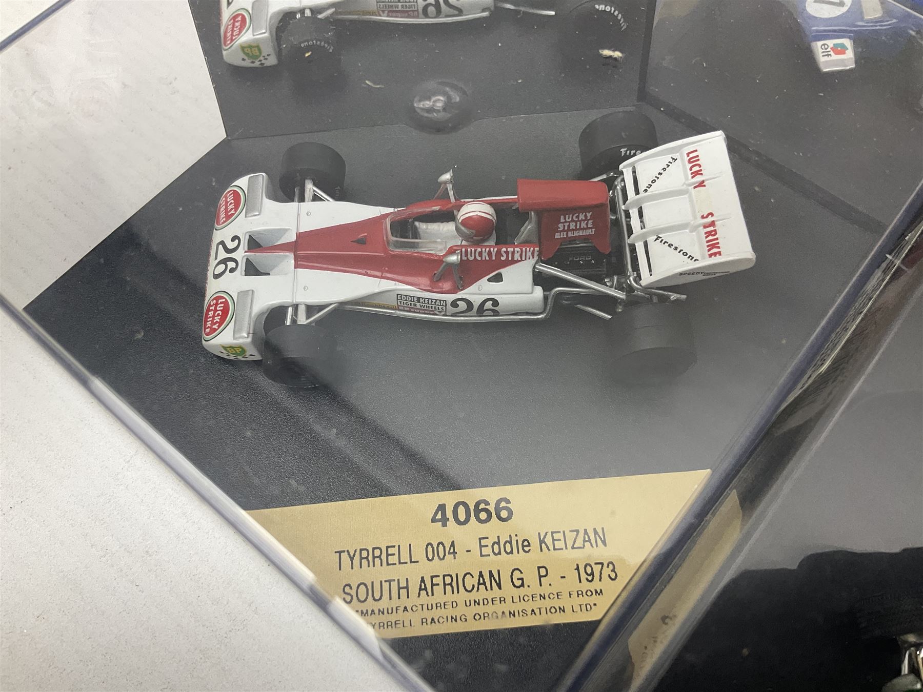 Nine Quartzo 1:43 scale die-cast models of racing cars; all in plastic display boxes (9)