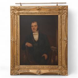 English School (19th century): Portrait of Emmanuel Gibson (1837-1903) Wearing a Black Din...