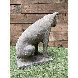 Cast stone Jack Russell dog garden figure - THIS LOT IS TO BE COLLECTED BY APPOINTMENT FROM DUGGLEBY STORAGE, GREAT HILL, EASTFIELD, SCARBOROUGH, YO11 3TX