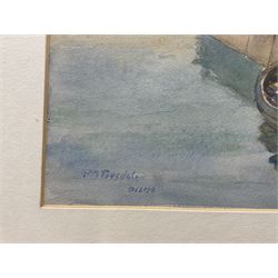 Percy Morton Teasdale (Staithes Group 1870-1961): 'Dieppe', watercolour signed and titled 26cm x 32cm 