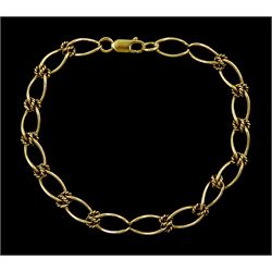 9ct gold fancy link bracelet, stamped 9.375