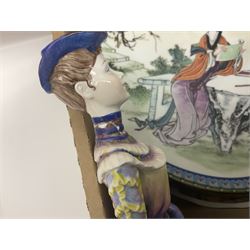 Minton Vanessa footed bowl, together with two Coalport figures, various collectors plates etc 