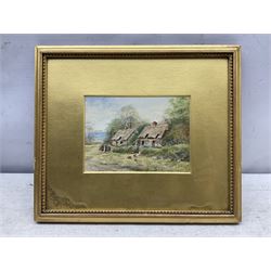 MHA (British early 20th century): Cottages, set five watercolours variously signed with initials in matching frames 12cm x 18cm (5)