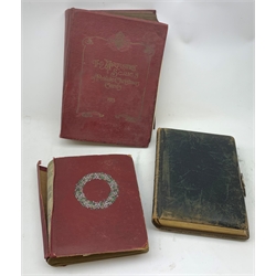 Three albums, the first entitled The Artistic Series of Private Christmas Cards, containing a selection of assorted Christmas related greeting cards, the second containing various postcards, some of local interest to Scarborough, some silk examples, and the third a photographic album. 