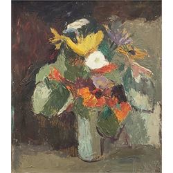 Margaret Graeme Niven (British 1906-1997): Autumn Flowers, oil on board unsigned 38cm x 33cm 