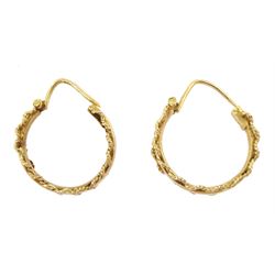 Pair of 18ct gold hoop earrings
