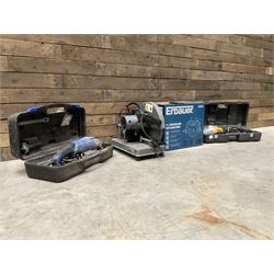 Erbauer 7.5'' circular saw with laser guide, JCB and PBX angle grinders and a Ferm chop saw (4)