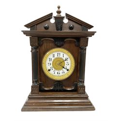 Fattorini of Bradford - oak cased early 20th century mantle clock with alarm, rectangular ...