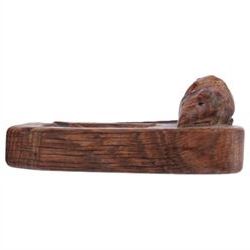 Mouseman - oak ashtray, rectangular form with rounded and canted corners, carved with mouse signature, by the workshop of Robert Thompson, Kilburn