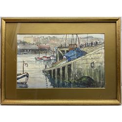 S.G. Saunders (British fl. 1930-40): Scarborough Harbour, watercolour signed 30cm x 49cm