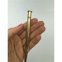 9ct gold 'The Mascot' propelling pencil, hallmarked