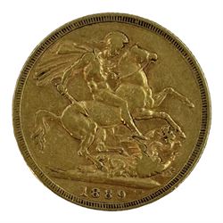 Queen Victoria 1889 gold full sovereign coin