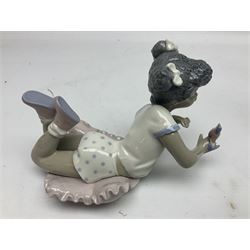 Three Lladro figures, comprising Rhumba, no 5160, year issued 1982, Sing With Me no 5837 and Sharing Sweets no 5836, all with original boxes, largest example H24cm