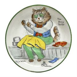 Paragon China Louis Wain 'The Busy Tailor'  hand painted saucer, from the Tinker Tailor series, D13.5cm