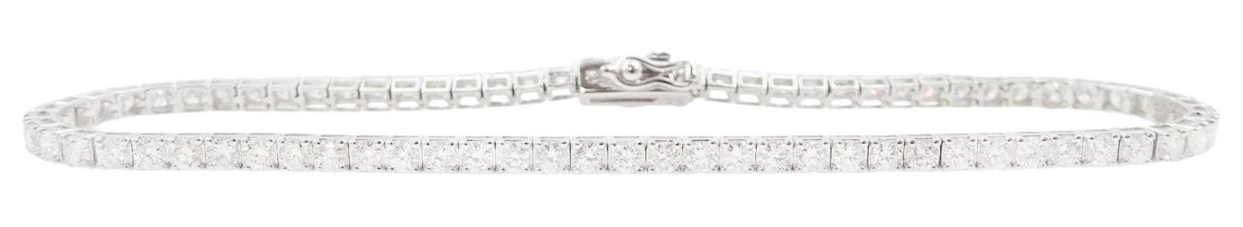 18ct white gold round brilliant cut diamond bracelet, stamped, total diamond weight approx 2.55 carat