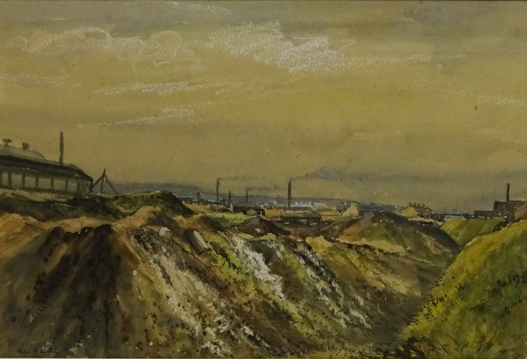 Industrial Town Scene, 20th Century Watercolour Signed By Arthur Bell ...