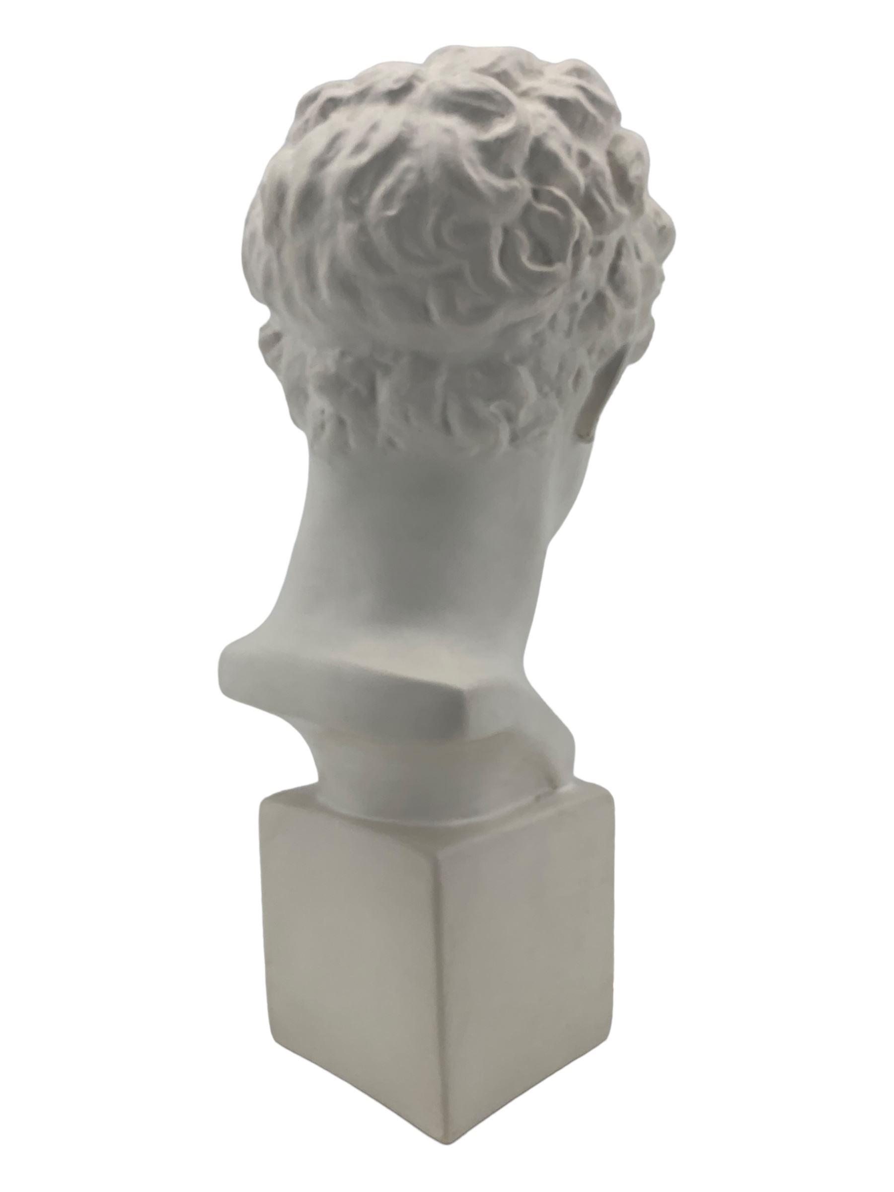 Large plaster classical bust, on integral square plinth, H61cm 