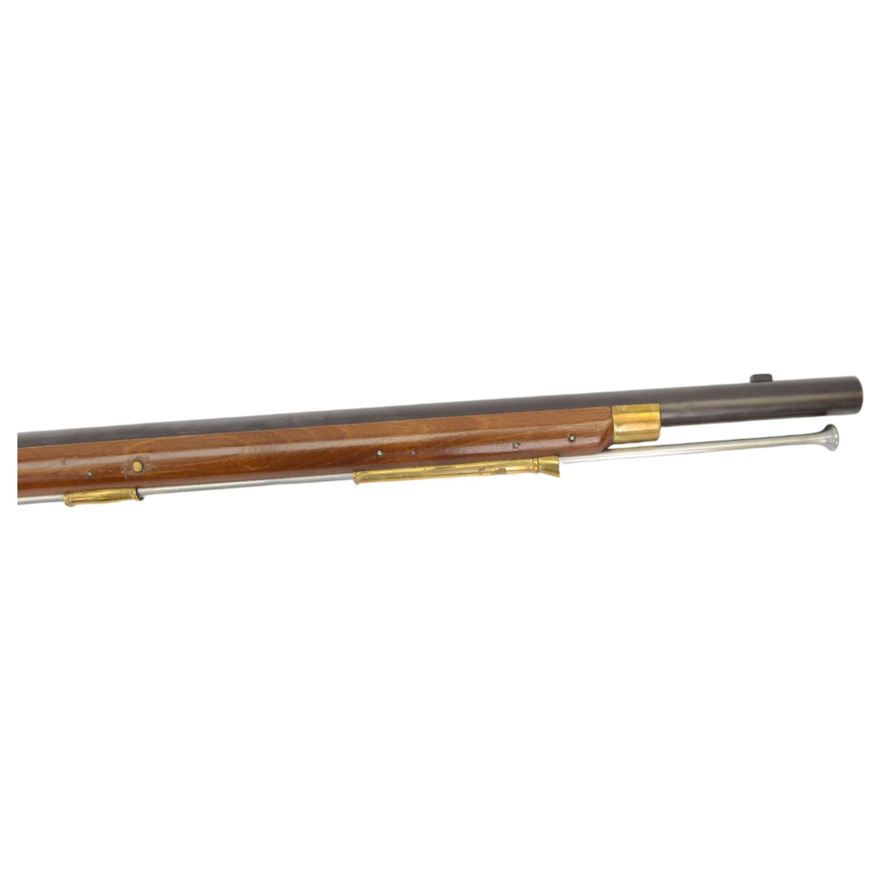 SHOTGUN CERTIFICATE REQUIRED - Pedersoli Brown Bess Flintlock Musket, .75 calibre, the 106cm steel barrel, the lock plate marked GRICE 1762 and with crowned GR, walnut full stock with ramrod under, overall L148cm, serial no. 5135