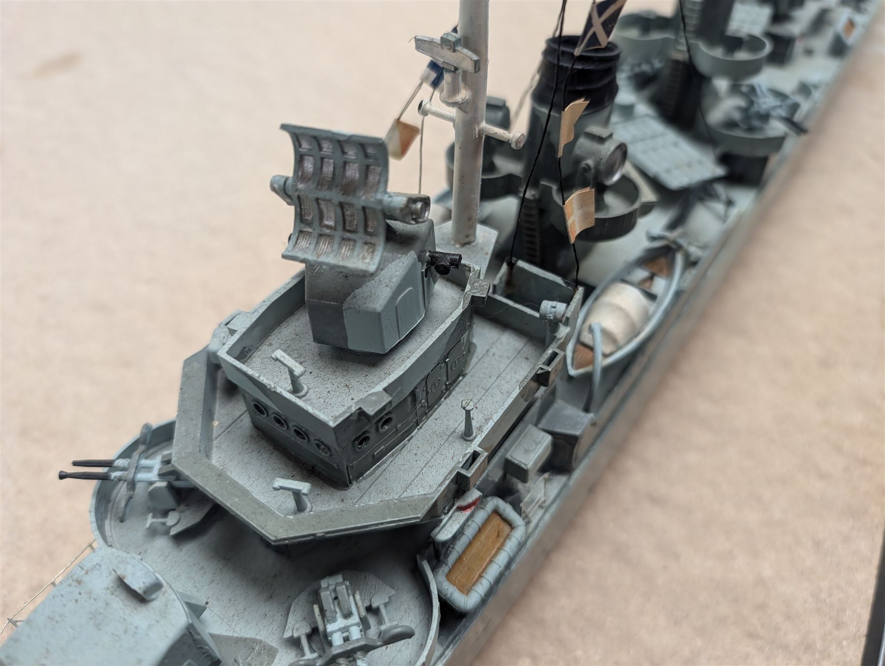 US DD-680 model warship, L89cm, H27cm