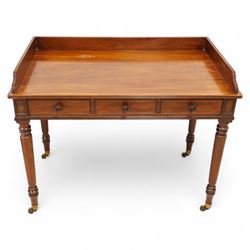 Gillows, Lancaster - early 19th century mahogany writing table, reeded three-quarter galle...