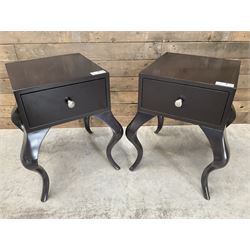 Pair of rosewood finish bedside chests