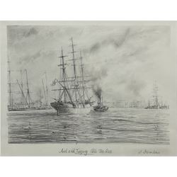 John Steven Dews (British 1949-): 'Ariel and Taeping 1866 Tea Race', pencil drawing signed and titled 27cm x 34cm 
Provenance: with the James Starkey, Beverley, Gallery stamp verso