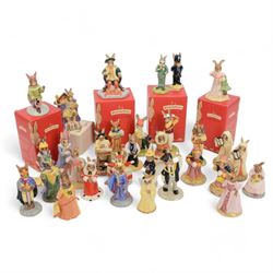 Royal Doulton Bunnykins figures, approximately thirty, including The Emperor, Christmas Mo...