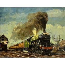 Ivan Lilley (British 1932-): Flying Scotsman, oil on board signed 55cm x 70cm 