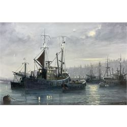 Jack Rigg (British 1927-2023): 'Whitby', oil on canvas signed, titled and dated 1974 with ...