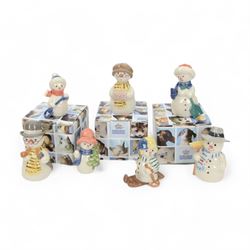 Royal Copenhagen, seven Snowmen figures from the Mini Collection includes 766,772, 769, 76...