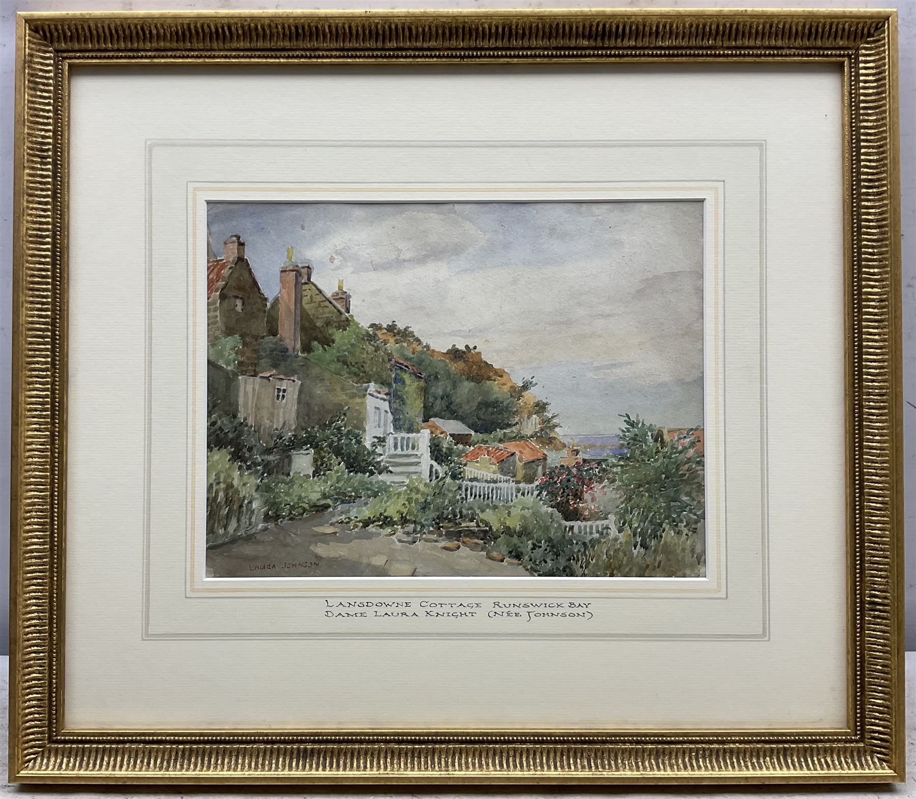 Attrib. Dame Laura Knight (neé Johnson) (Staithes Group 1877-1970): Lansdowne Cottage - Runswick Bay, watercolour signed 21cm x 28cm