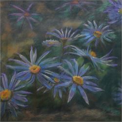 Christopher John Assheton-Stones (British 1947-1999): 'Shimmering Coneflowers', pastel signed, titled verso 37cm x 37cm