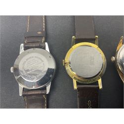 Seven manual wind wristwatches including Tissot, MuDu, Record, Roamer, Ramino, Aerolux and Vertex and three automatic wristwatches including Tissot Seastar, Penguin and Carronade