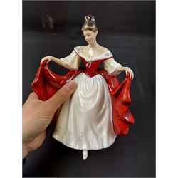 Fourteen Royal Doulton figures, including Sara HN2265, Summertime HN3137, Coralie HN2307, Janine HN2461  