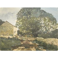 Joseph Appleyard (Yorkshire 1908-1960): The Farmhouse, watercolour signed 29cm x 39cm (unframed)