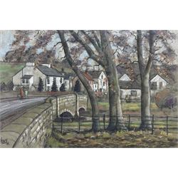 David Newbould (British 1938-2018): Yorkshire Village Scene, pastel signed and dated '83, 36cm x 54cm