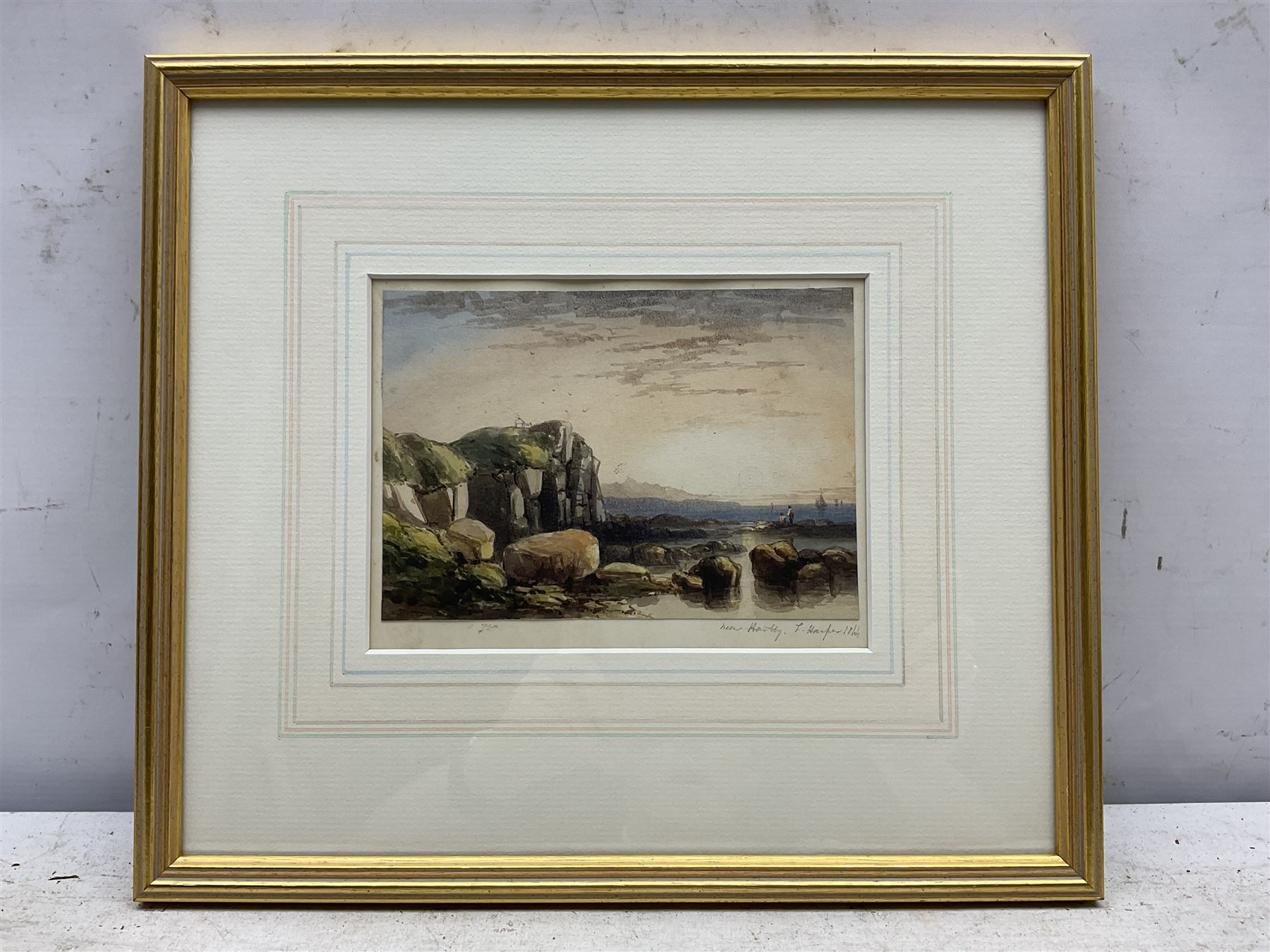 Thomas Harper (Newcastle 1820-c.1889): 'Near Hartley', watercolour signed titled and dated 1844, 12cm x 17cm