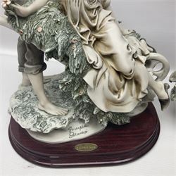 Limited edition Country Artists Spring of Life figure, no. 143/850, with framed certificate, together with two large Capodimonte Giueseppe Armani Florence romantic figure groups, tallest H38cm