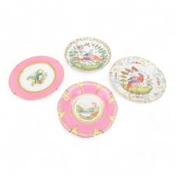 Two 19th century Samson porcelain plates, decorated in the Chelsea style with exotic birds...